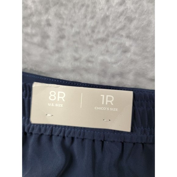Chico's Size 1 slinky Pants Womens US size 8R Blue Ankle‎ Stretch Elastic Waist - Picture 7 of 9